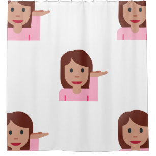 woman emoji bathroom shower curtain