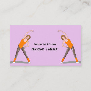 Woman Exercising Cool Personal Trainer Business Card