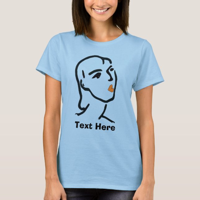 Woman Face,Add text T-Shirt (Front)
