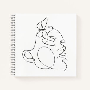 Woman Face Line Art Notebook
