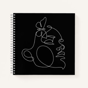 Woman Face Line Art Notebook