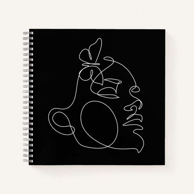 Woman Face Line Art Notebook (Front)