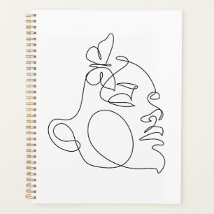 Woman Face Line Art Planner