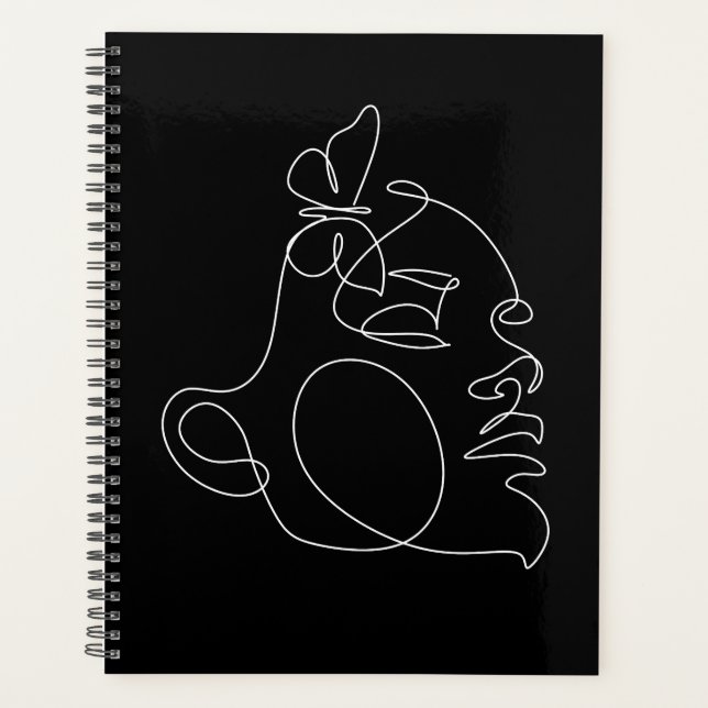 Woman Face Line Art Planner (Front)