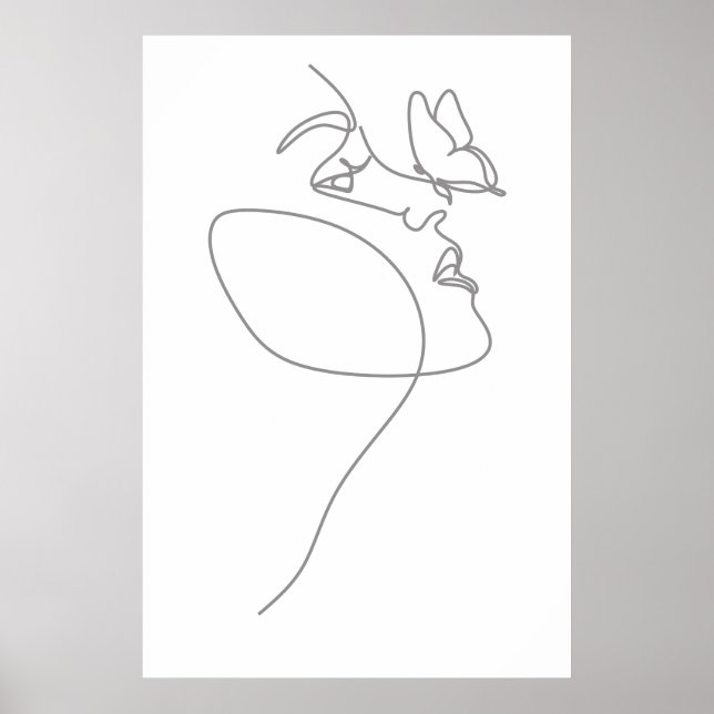 Woman Face Line  Poster (Front)