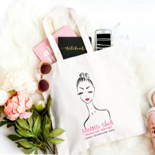 Woman face Make-up artist company branding Tote Bag