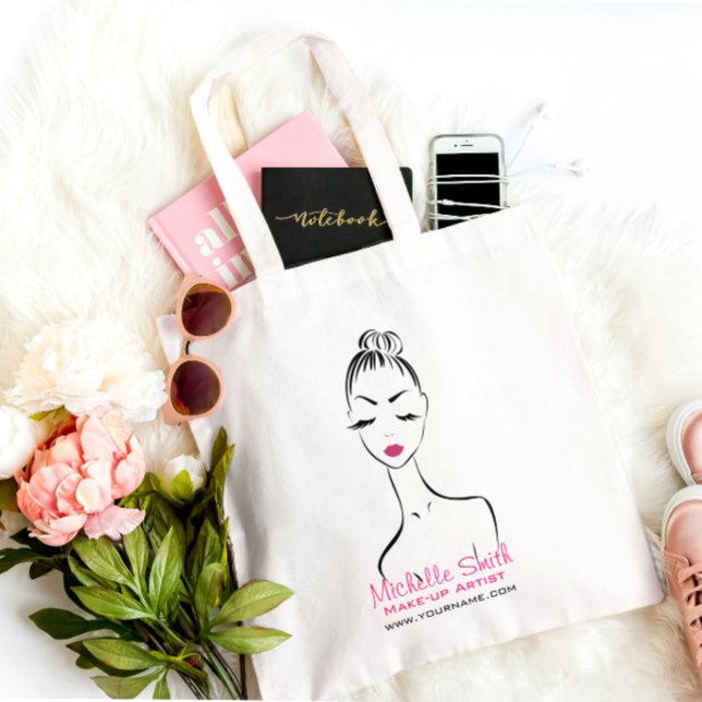 Woman face Make-up artist company branding Tote Bag (Creator Uploaded)