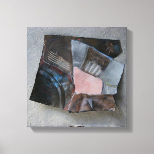 Woman Face scratches tears Collage Canvas