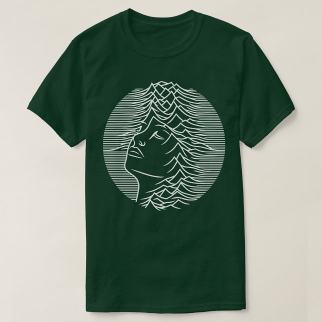 woman face with geometric waves T-Shirt (Design Front)