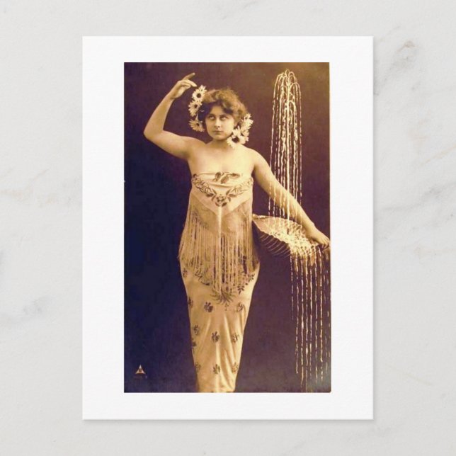 Woman Fantasy Fountain Vintage Postcard (Front)