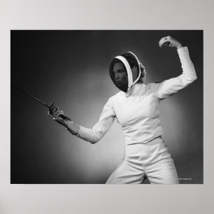 Woman Fencing Poster
