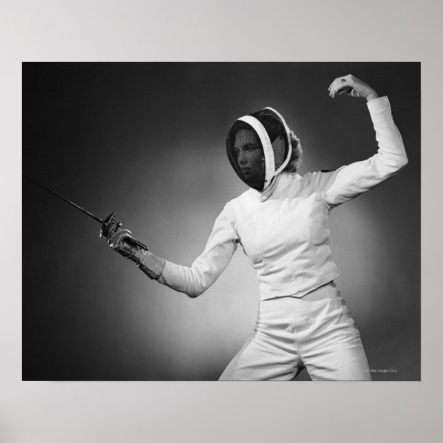 Woman Fencing Poster (Front)