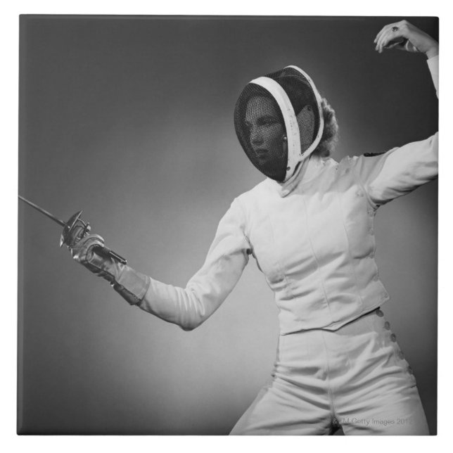 Woman Fencing Tile (Front)