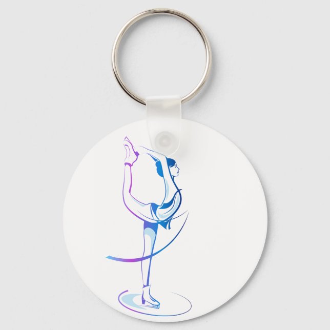 Woman Figure Skating Keychain (Front)