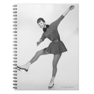 Woman Figure Skating Spiral Notebook