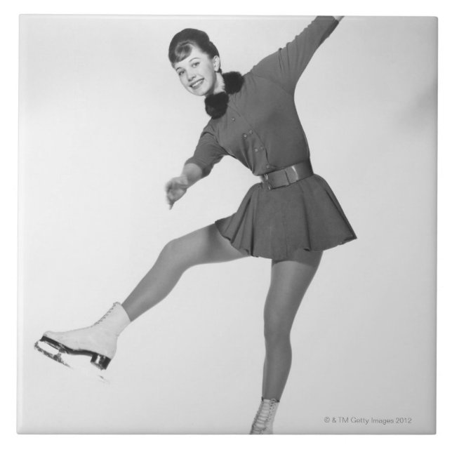 Woman Figure Skating Tile (Front)