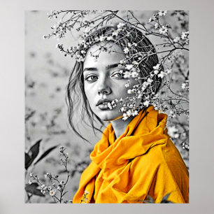 Woman Floral Art Print