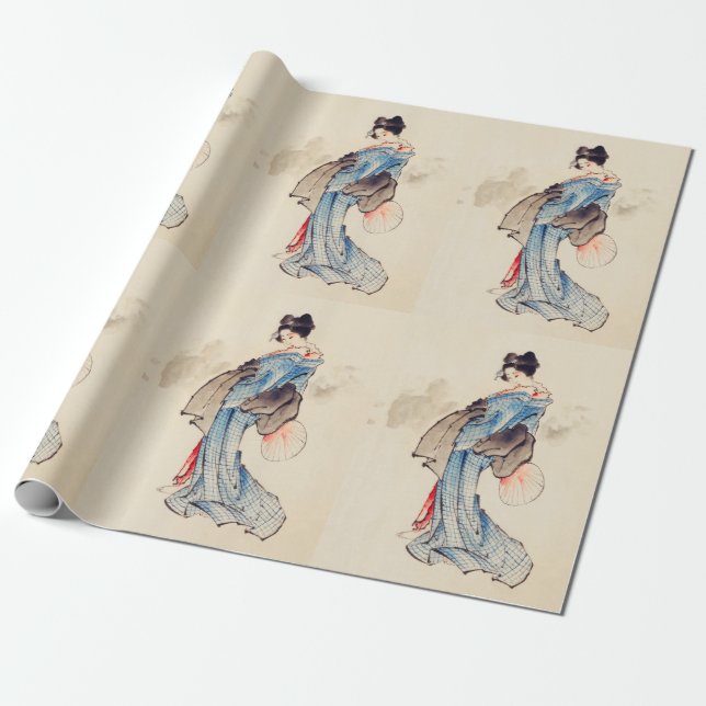 Woman Full-Length Portrait by Katsushika Hokusai Wrapping Paper (Unrolled)