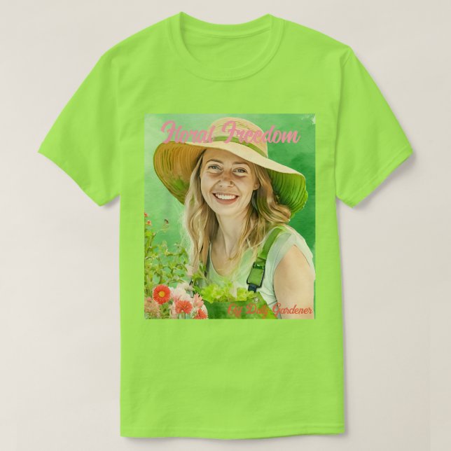 Woman Gardener Watercolor Career T-Shirt (Design Front)