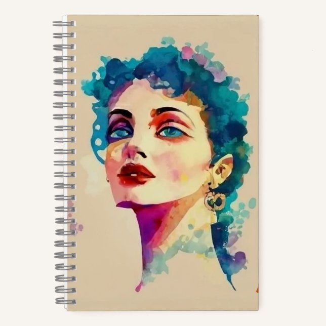 Woman gazing through the lens...Spiral Notebook (Front)