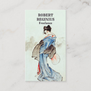 Woman Geisha China Art Business Card
