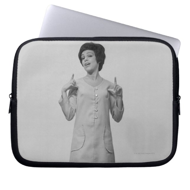 Woman Gesturing Laptop Sleeve (Front)