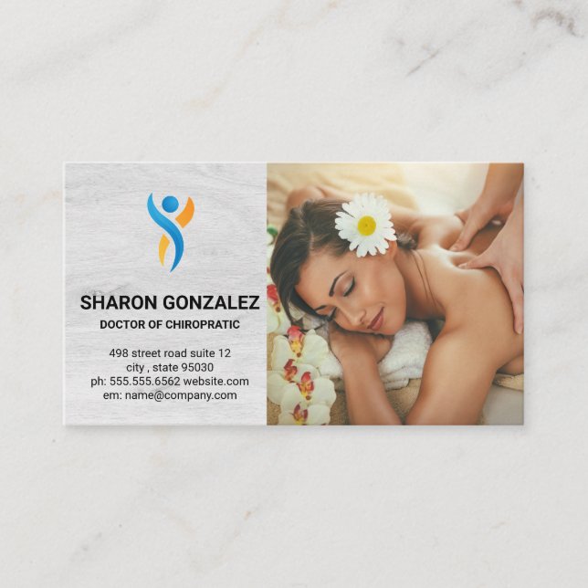 Woman Getting Back Massage Business Card (Front)