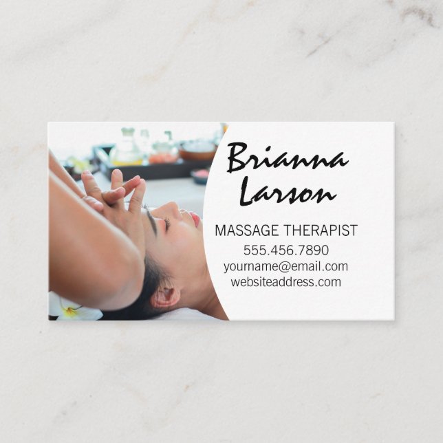 Woman Getting Head Massage Business Card (Front)
