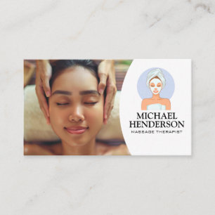 Woman Getting Head Massage Spa Day Business Card