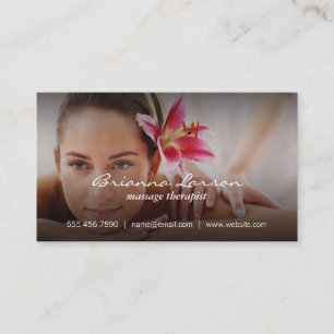 Woman Getting Massage Business Card
