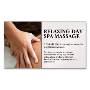 Woman Getting Massaged Magnetic Business Card