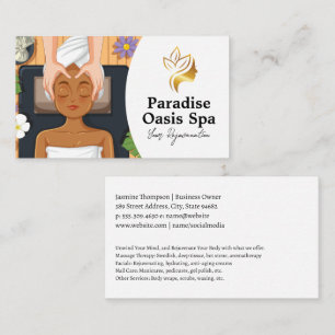 Woman Getting Spa Facial and Massage Business Card
