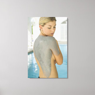 Woman getting spa skin treatment canvas print