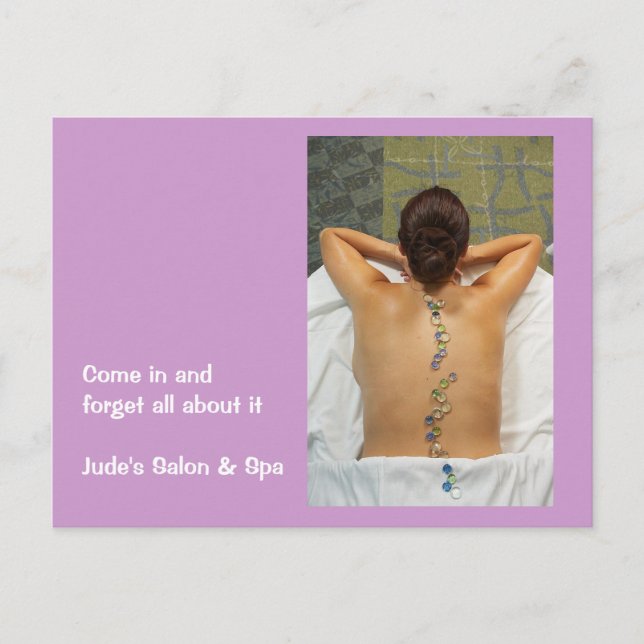 Woman Getting Stone Massage Postcard (Front)