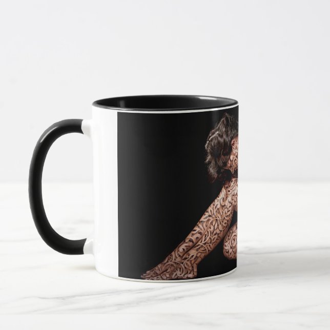 Woman Girl Body Model Abstract Art Sitting Girl Mug (Left)