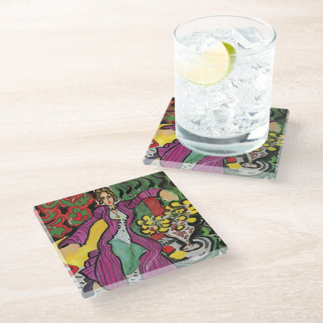 Woman  Glass Coaster (Angled)