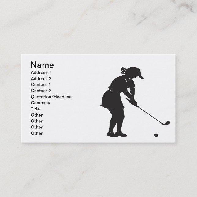 Woman Golfer Business Card (Front)