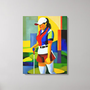 Woman Golfer - Canvas Art Print