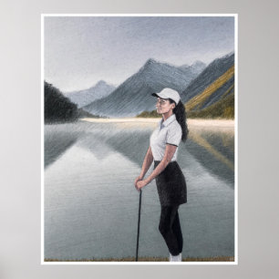 Woman Golfer - Golf Art Print