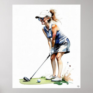 Woman Golfer - Golf Art Print