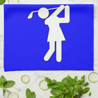 Woman Golfer - Golfing Symbol Tea Towel