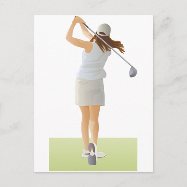 Woman Golfer Postcard (Front)