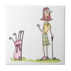 Woman Golfer Tile