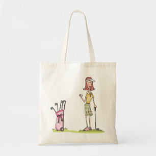 Woman Golfer Tote Bag