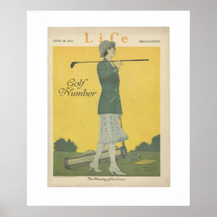 Woman Golfer Vintage Life Poster June 1921