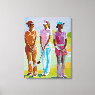 Woman Golfers Painting - Canvas Art Print