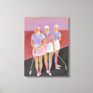 Woman Golfers - Stretched Canvas Art Print