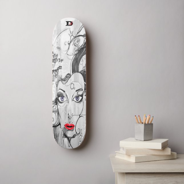 Woman Graffiti Street Art Dd Brand Skateboard (Wall Art)