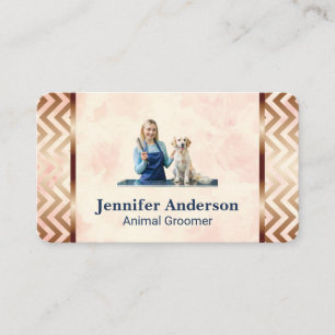 Woman Grooming Dog Pet Services Business Card