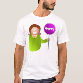 Woman Holding a Happy Sign T-Shirt